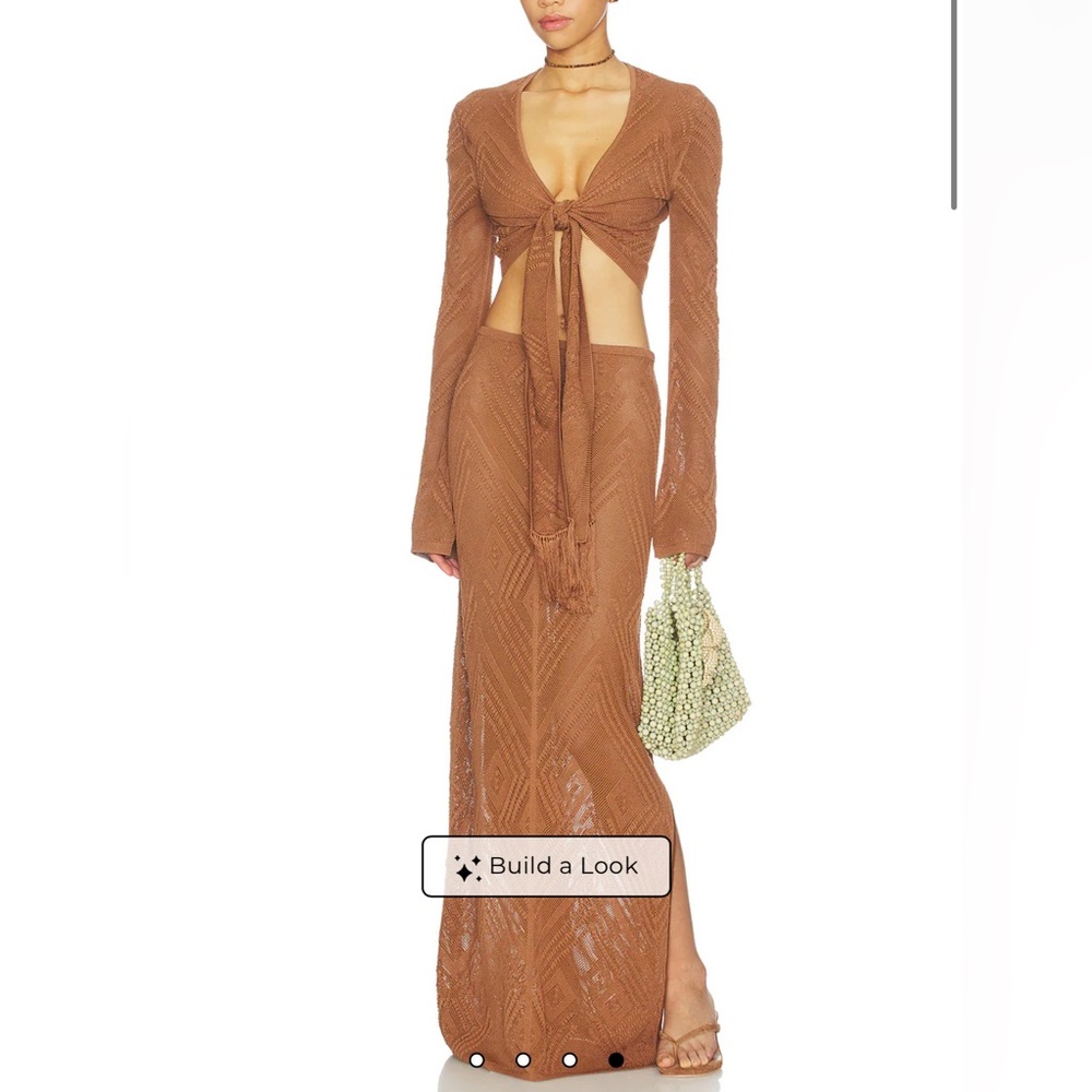 DEVON WINDSOR Vie Skirt in Almond & Vale Top (sold as a set) // Size Small